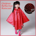 Reflexivo Rojo Niños Negro Poncho impermeable de seguridad con patrón de punto para chica Niño Rainwear